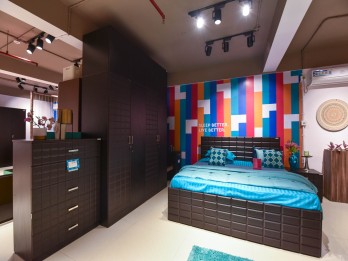 Chocolate bedroom set(with wordrobe and side table)