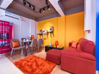 Plum Sofa and Marvela Dining Table 