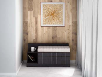 Chocolate Wooden Seat Cum Storage