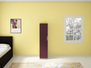 Kalista Wooden Wardrobe 1 Door (Shial Wine Red)