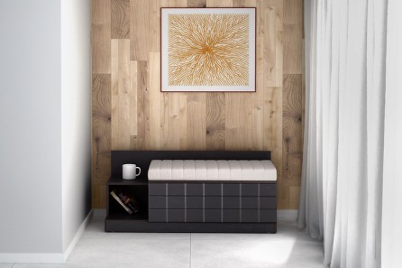 CHOCOLATE WOODEN SEAT CUM STORAGE