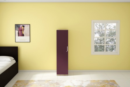 KALISTA WOODEN WARDROBE 1 DOOR (SHIAL WINE RED)