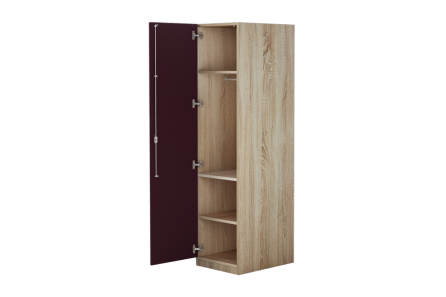 KALISTA WOODEN WARDROBE 1 DOOR (SHIAL WINE RED)