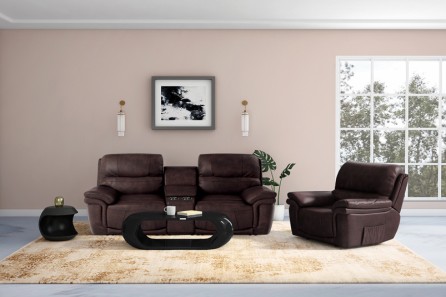 MACKENZIE 2 SEATER RECLINER (BROWN)