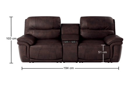 MACKENZIE 2 SEATER RECLINER (BROWN)